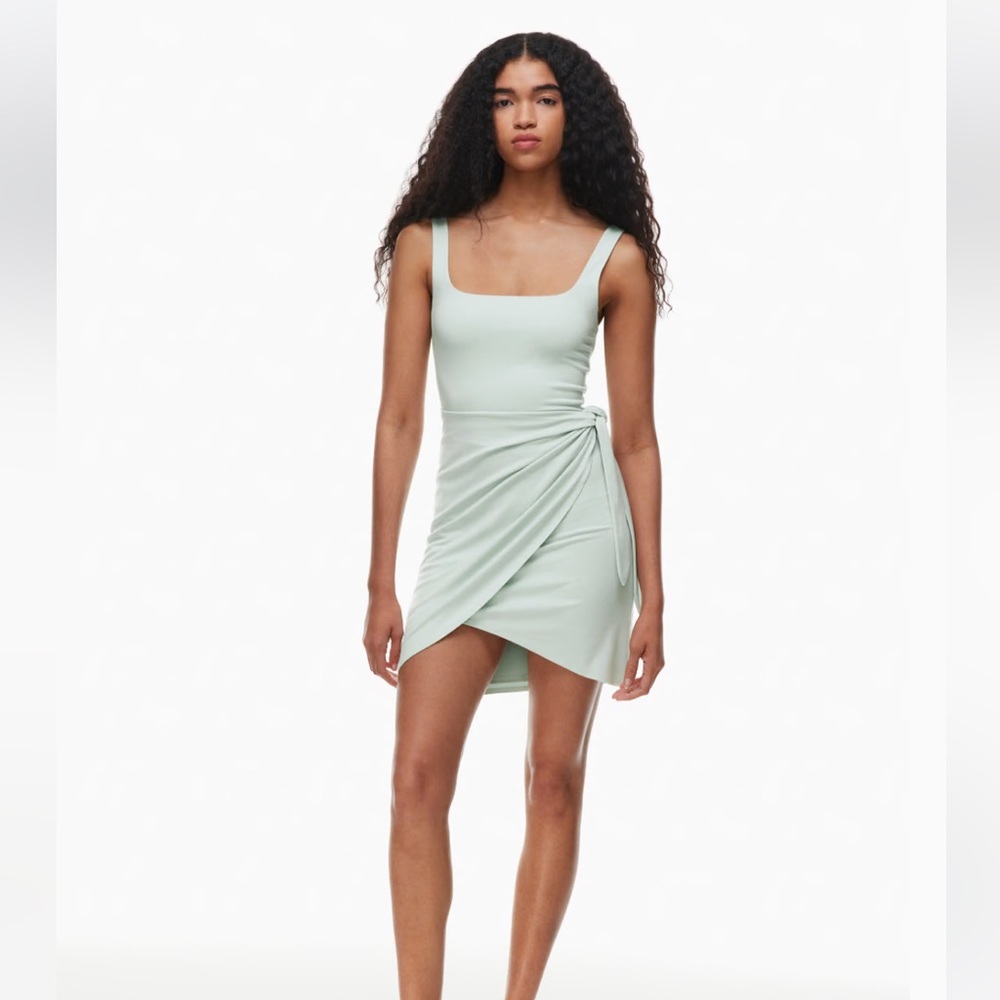 Aritzia New Saturn Mini Dress Drapey jersey mini wrap dress